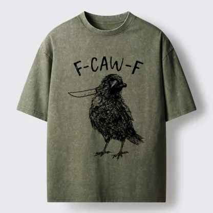 Tokyo-Tiger Angry Crow With A Knife Meme Washed T-Shirt