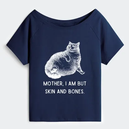 Tokyo-Tiger Skin & Bones Cat Off Shoulder T-Shirt