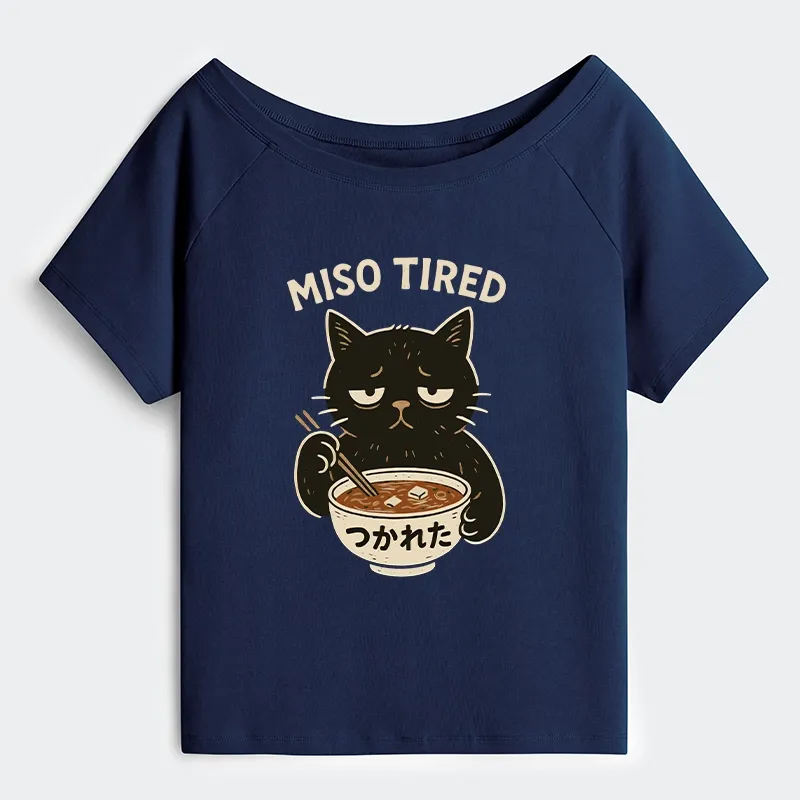Tokyo-Tiger I’m So Tired Off Shoulder T-Shirt Sale