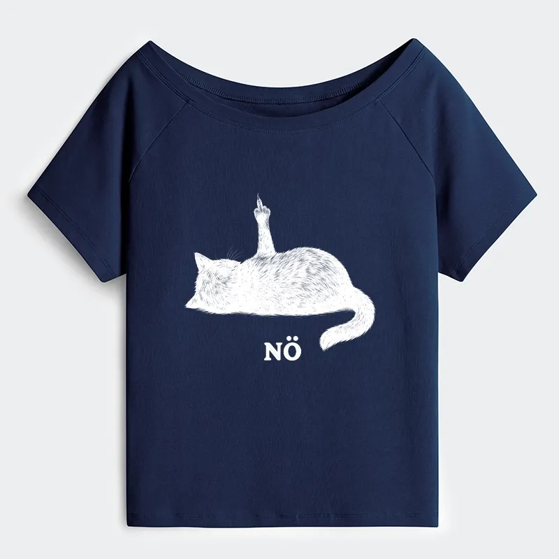 Tokyo-Tiger Cat Refused Off Shoulder T-Shirt