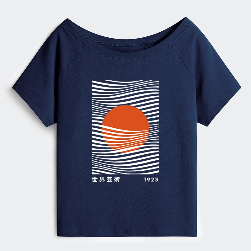 Tokyo-Tiger Minimalist Art Sun Off Shoulder T-Shirt