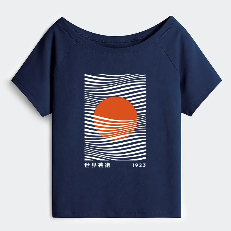 Tokyo-Tiger Minimalist Art Sun Off Shoulder T-Shirt Sale
