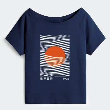 Tokyo-Tiger Minimalist Art Sun Off Shoulder T-Shirt