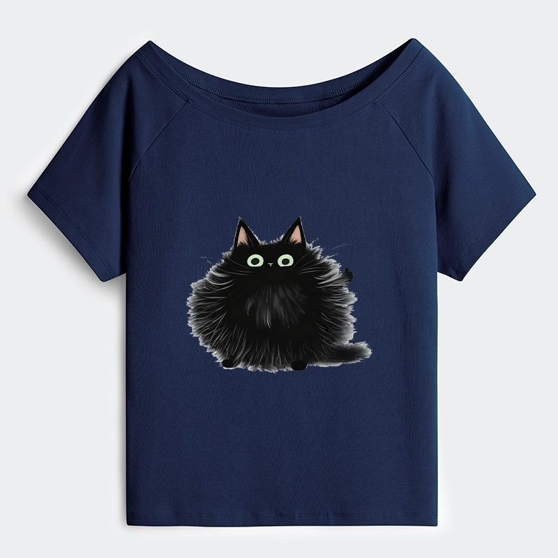 Tokyo-Tiger Cat's Approval Off Shoulder T-Shirt