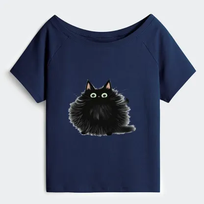 Tokyo-Tiger Cat's Approval Off Shoulder T-Shirt