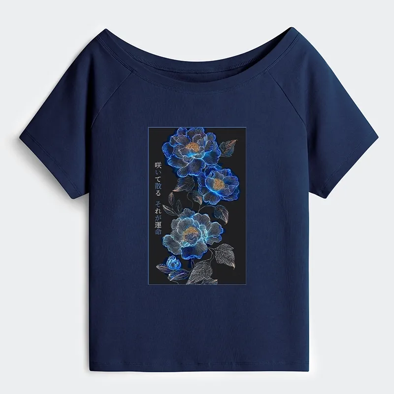 Tokyo-Tiger The Sea Of Flowers In The Darkness Off Shoulder T-Shirt