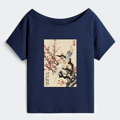 Tokyo-Tiger Whispers of Silent Blossoms Off Shoulder T-Shirt