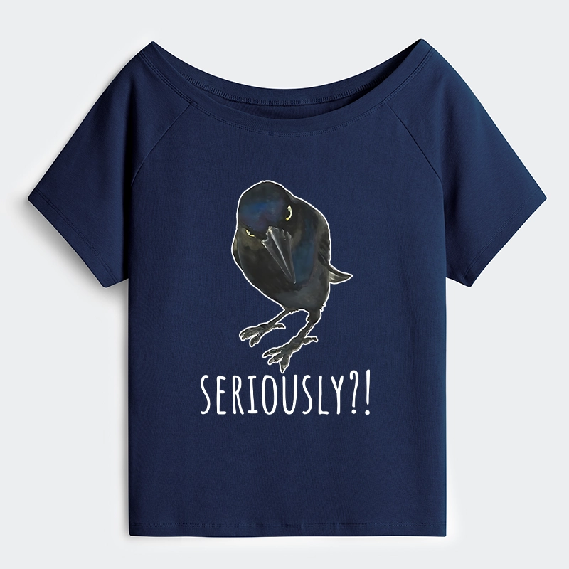 Tokyo-Tiger Raven's Question Off Shoulder T-Shirt