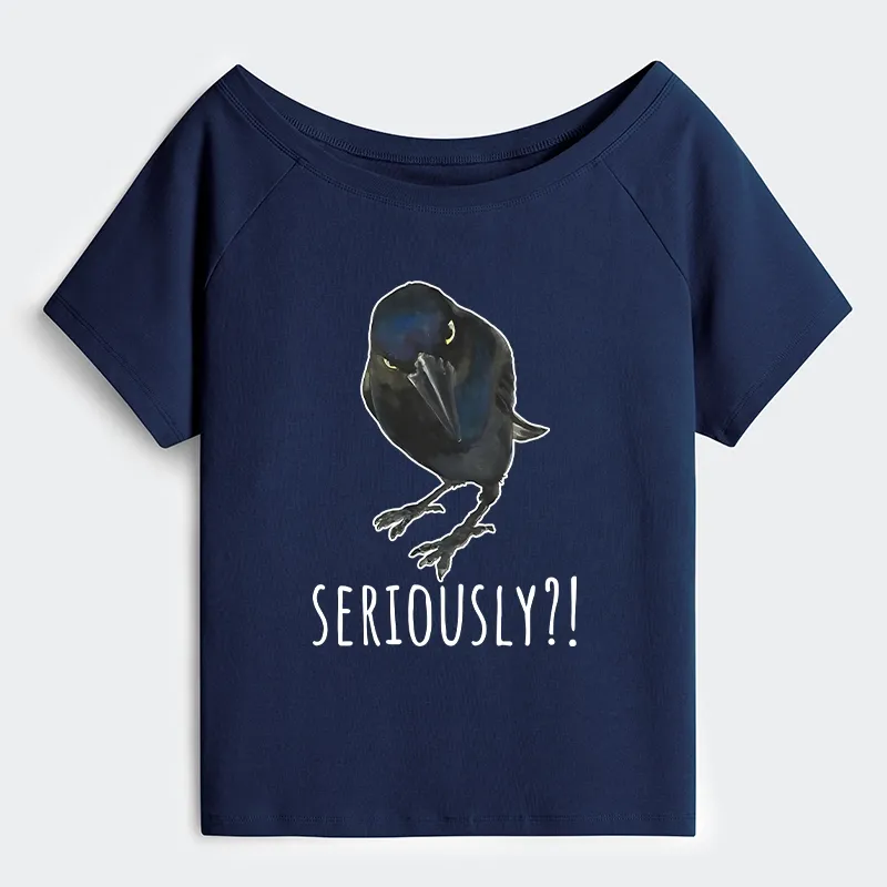 Tokyo-Tiger Raven's Question Off Shoulder T-Shirt