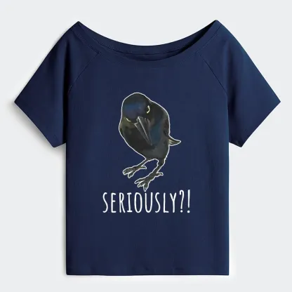 Tokyo-Tiger Raven's Question Off Shoulder T-Shirt