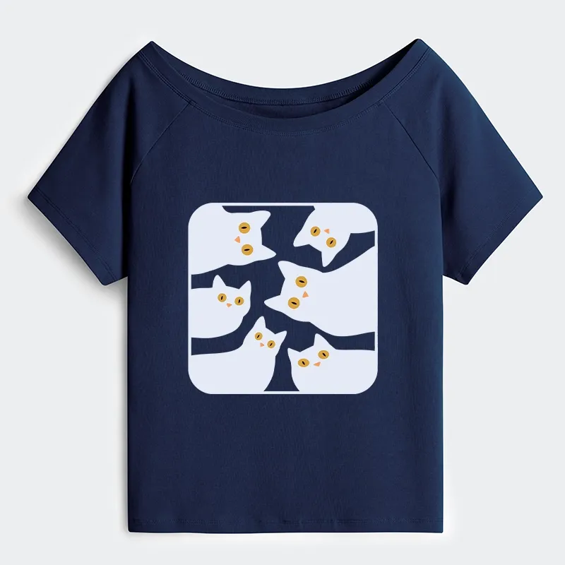 Tokyo-Tiger Cats Are Watching You Off Shoulder T-Shirt