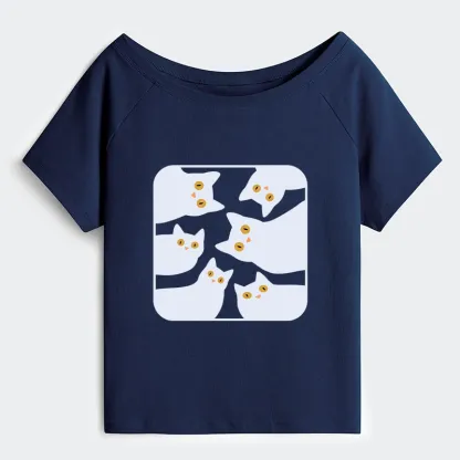 Tokyo-Tiger Cats Are Watching You Off Shoulder T-Shirt