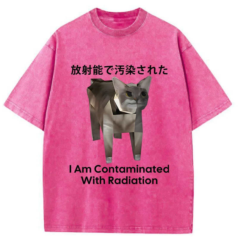 Tokyo-Tiger Nuclear Contaminated Cat Funny Washed T-Shirt