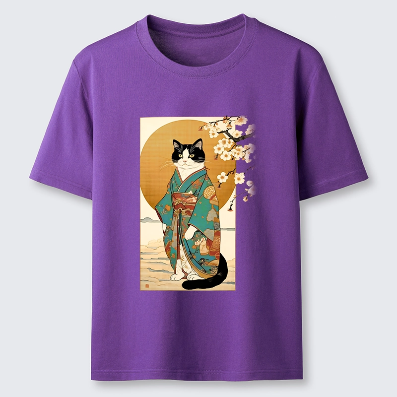 Tokyo-Tiger Elegant Cat In Traditional Kimono Classic T-Shirt
