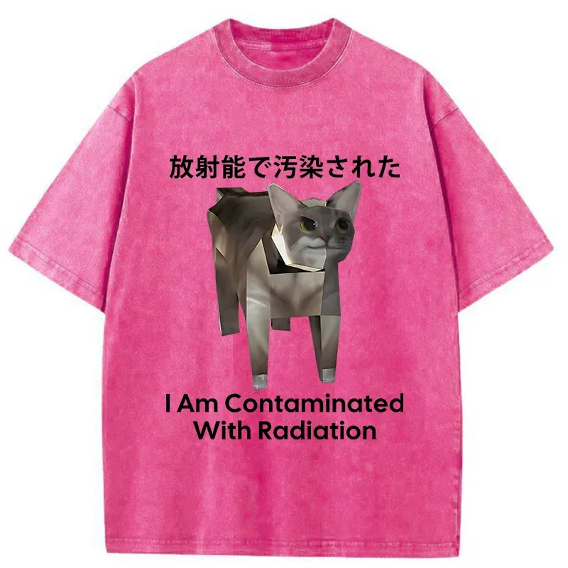 Tokyo-Tiger Nuclear Contaminated Cat Funny Washed T-Shirt