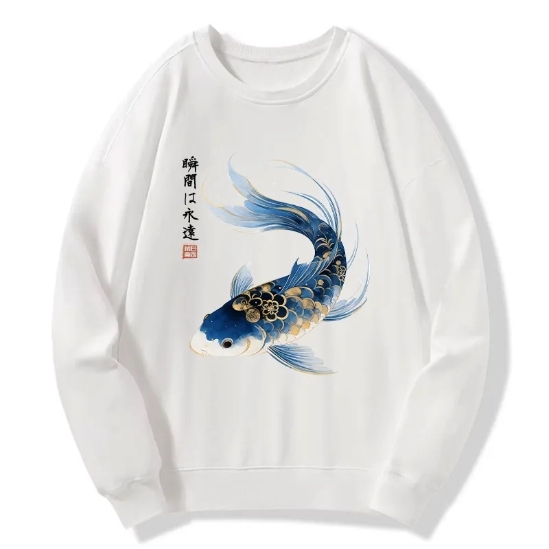 Tokyo-Tiger Elegant Koi Fish Watercolor Art Classic Sweatshirt Sale