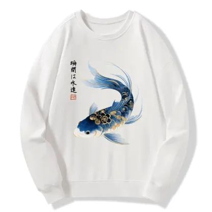 Tokyo-Tiger Elegant Koi Fish Watercolor Art Classic Sweatshirt