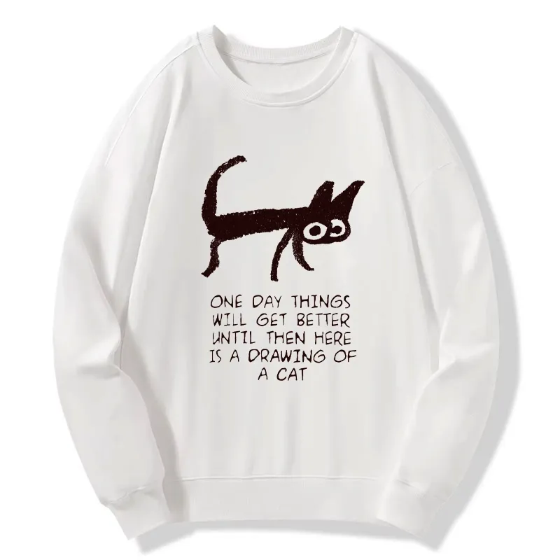 Tokyo-Tiger Cat Cheer Up Drawing Classic Sweatshirt Sale