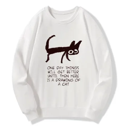 Tokyo-Tiger Cat Cheer Up Drawing Classic Sweatshirt