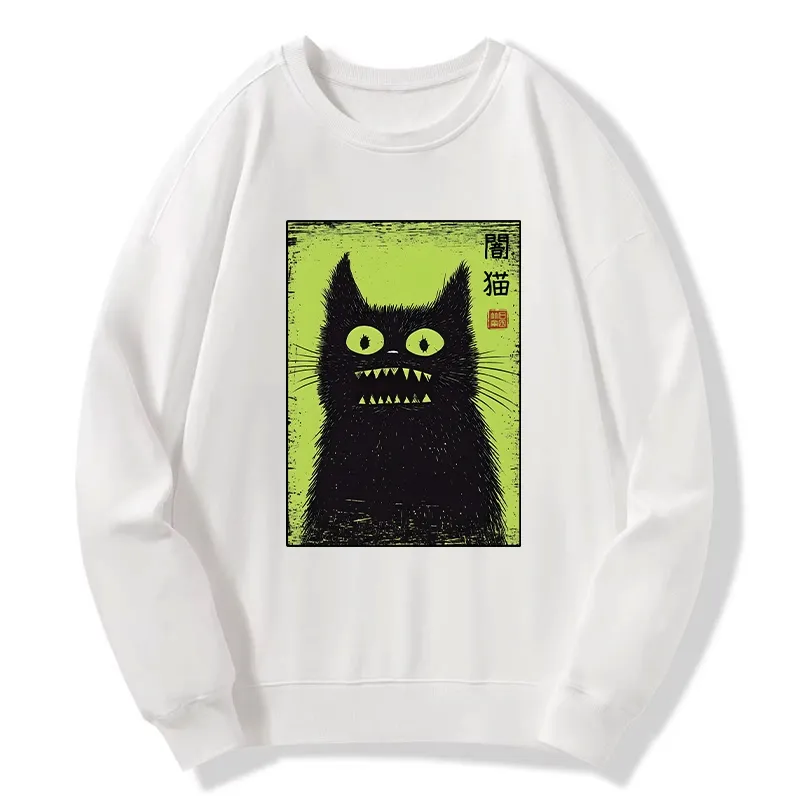 Tokyo-Tiger Spooky Black Cat Japanese Classic Sweatshirt