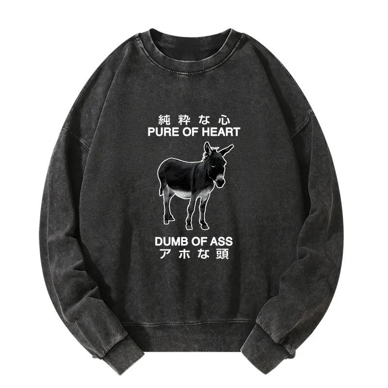Tokyo-Tiger Pure Of Heart Dumb Of Ass Washed Sweatshirt