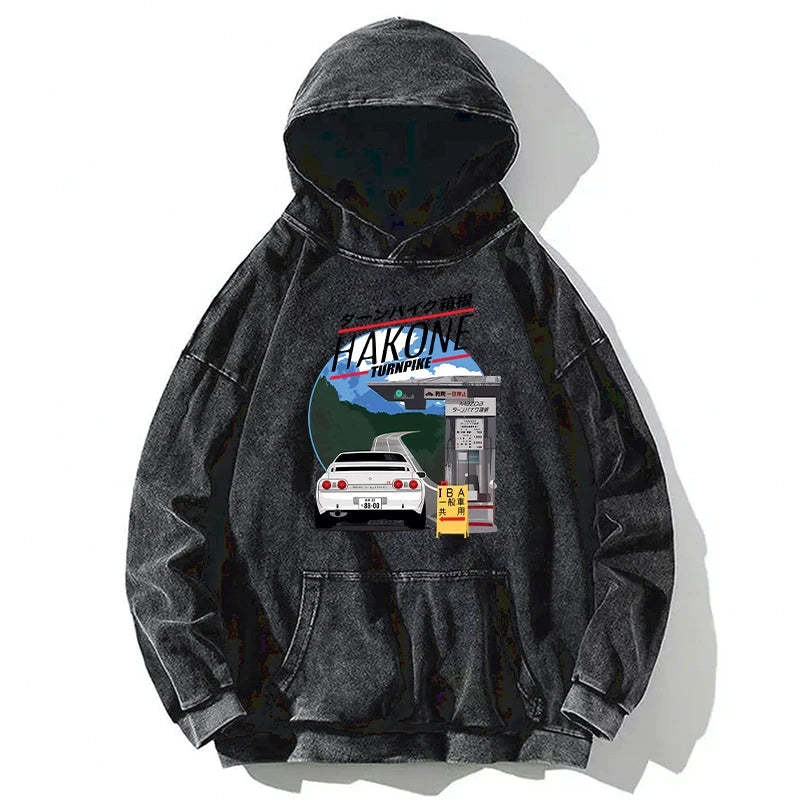 Tokyo-Tiger Hakone Nissan Skyline R32 JDM Washed Hoodie