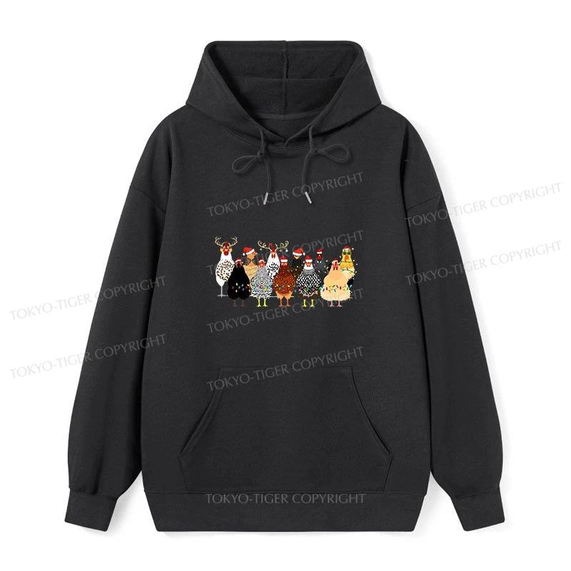 Tokyo-Tiger A Flock Of Christmas Chickens Classic Hoodie