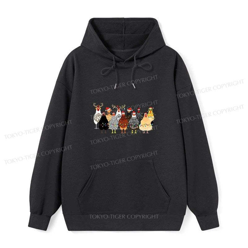 Tokyo-Tiger A Flock Of Christmas Chickens Classic Hoodie-tokyo-tiger
