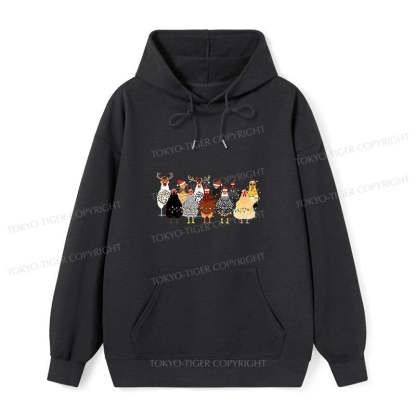 Tokyo-Tiger A Flock Of Christmas Chickens Classic Hoodie