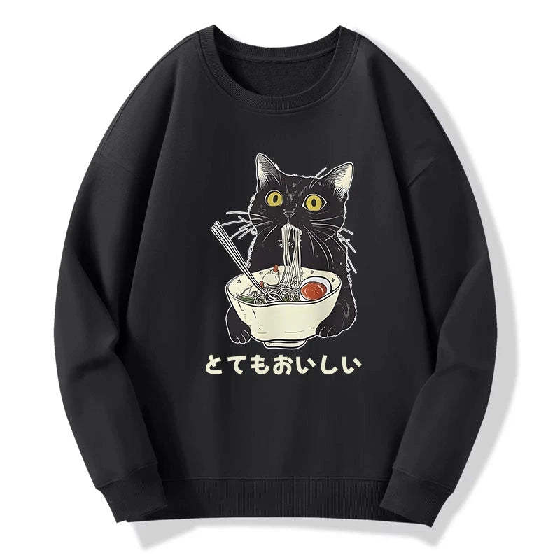 Tokyo-Tiger Cats Eat Ramen Noodles Sweatshirt Sale