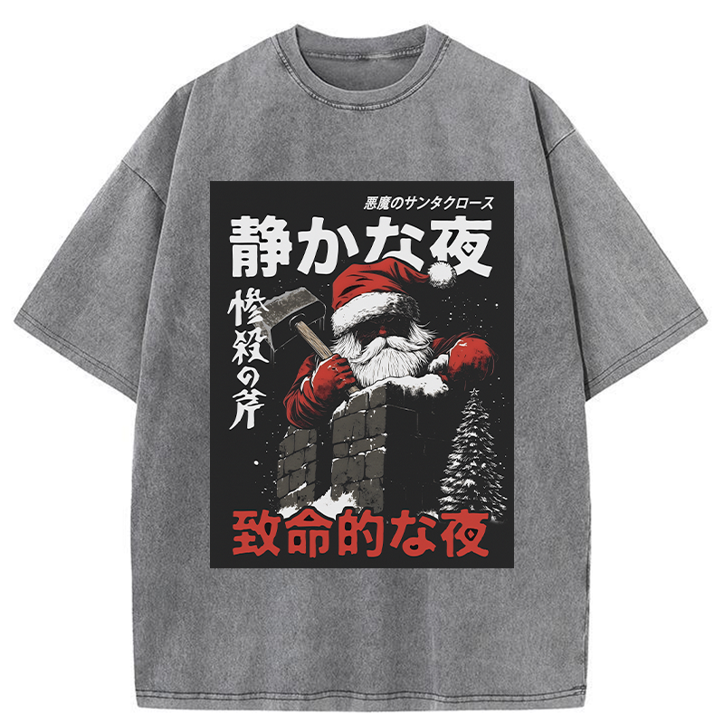 Tokyo-Tiger Not So Silent Night Washed T-Shirt Sale