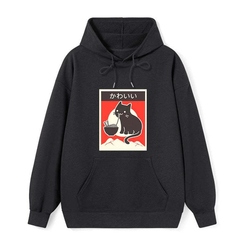 Tokyo-Tiger "Kawaii" Vintage Style Japenese Ramen Cat Classic Hoodie-tokyo-tiger