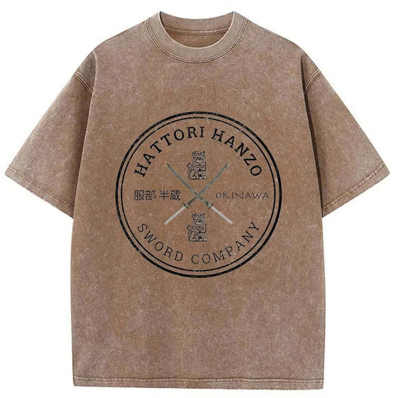 Tokyo-Tiger Hattori Hanzo Sword Company Washed T-Shirt