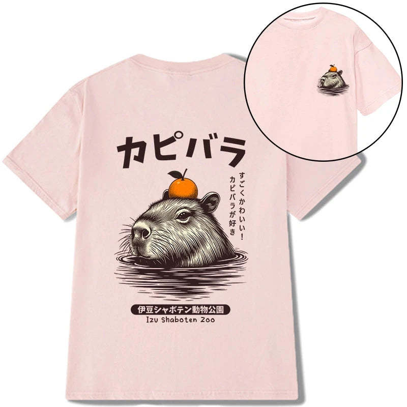 Tokyo-Tiger Capybara Hot Spring Front Back Classic T-Shirt Sale