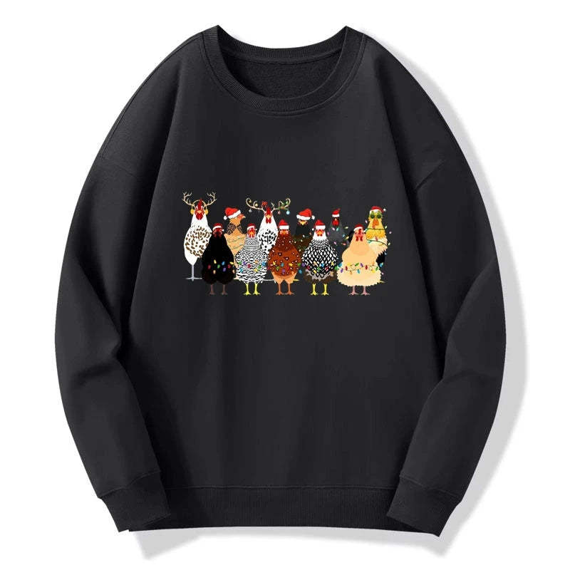 Tokyo-Tiger A Flock Of Christmas Chickens Sweatshirt-tokyo-tiger