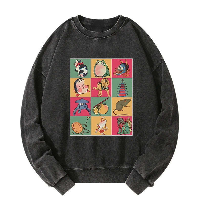 Tokyo-Tiger Japanese Characteristic Goods Washed Sweatshirt