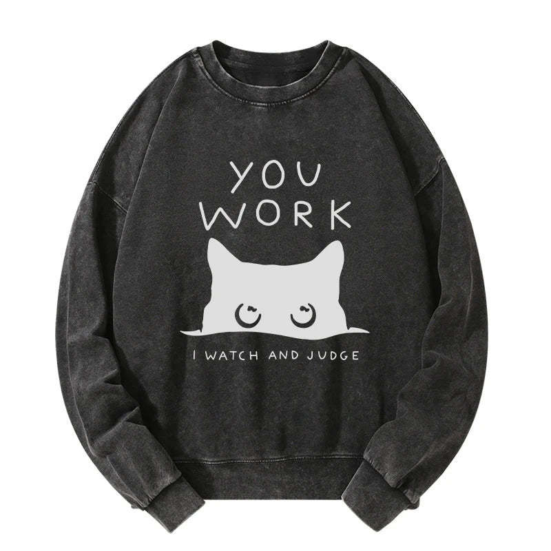 Tokyo-Tiger A Cat That Spies Washed Sweatshirt-tokyo-tiger