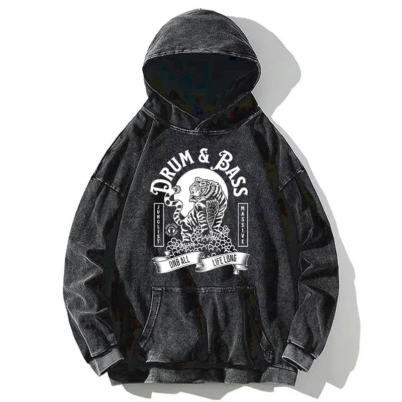 Tokyo-Tiger Drum & Bass Tiger Washed Hoodie