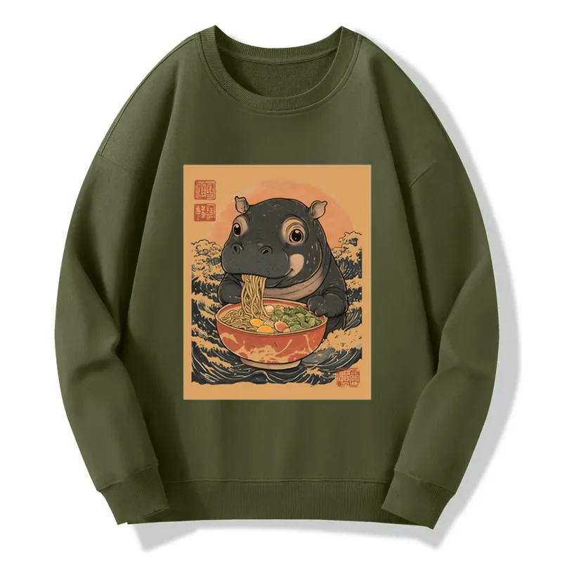 Tokyo-Tiger Moo Deng Eat Ramen Sweatshirt