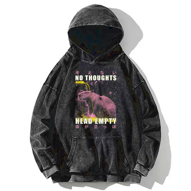 Tokyo-Tiger No Thoughts Head Empty Washed Hoodie