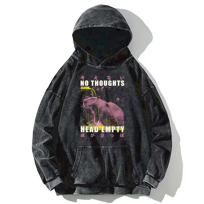 Tokyo-Tiger No Thoughts Head Empty Washed Hoodie