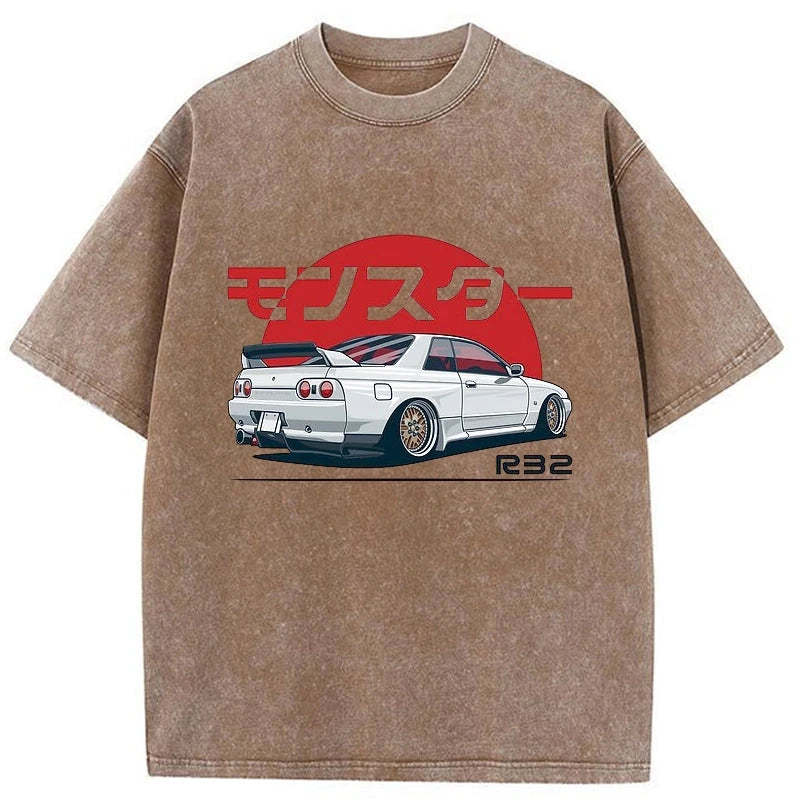 Tokyo-Tiger Monster. Skyline R32 GTR Washed T-Shirt