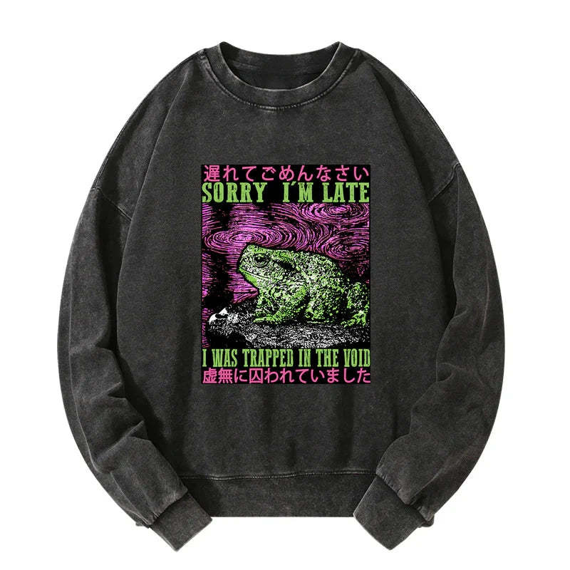 Tokyo-Tiger Frogs Trapped In The Void Washed Sweatshirt
