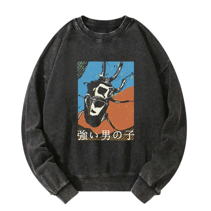 Tokyo-Tiger Strong Beetle Japanese Washed Sweatshirt