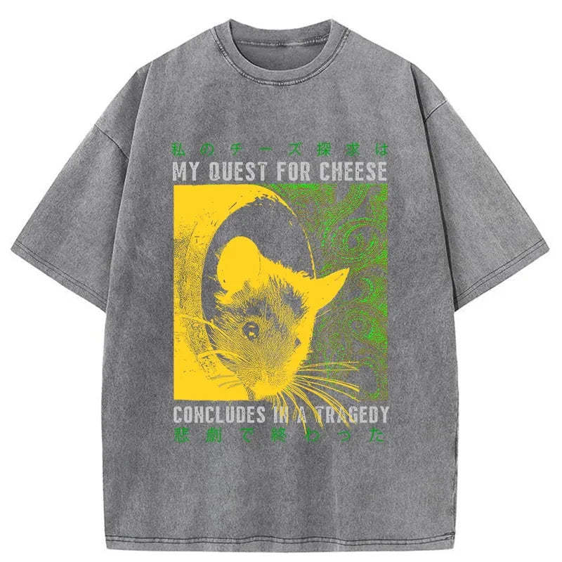 Tokyo-Tiger Mouse Has A Passion For Cheese Washed T-Shirt Sale