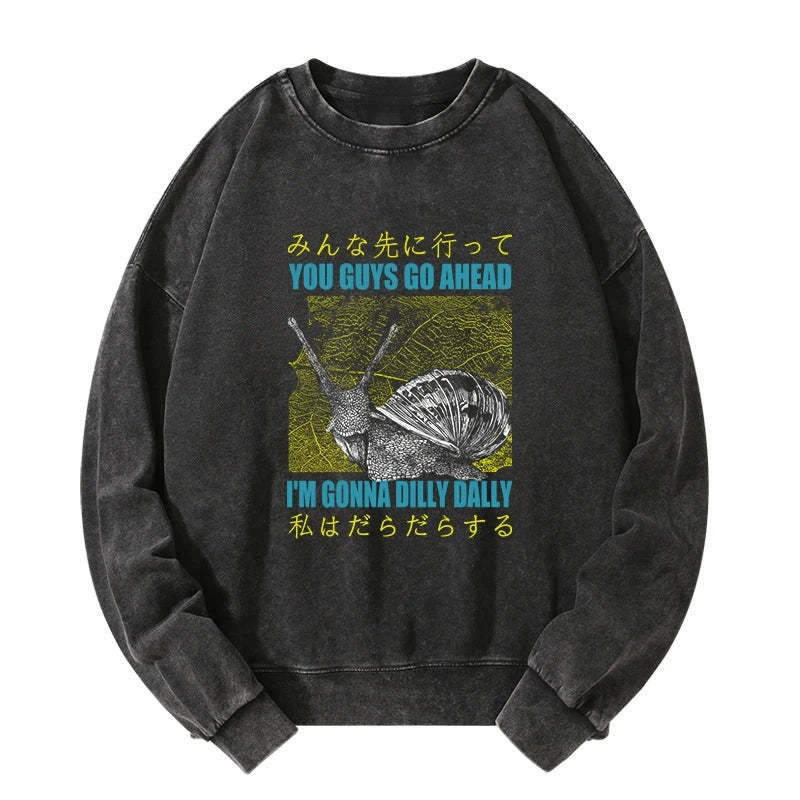 Tokyo-Tiger Slow Snail Japanese Washed Sweatshirt Sale