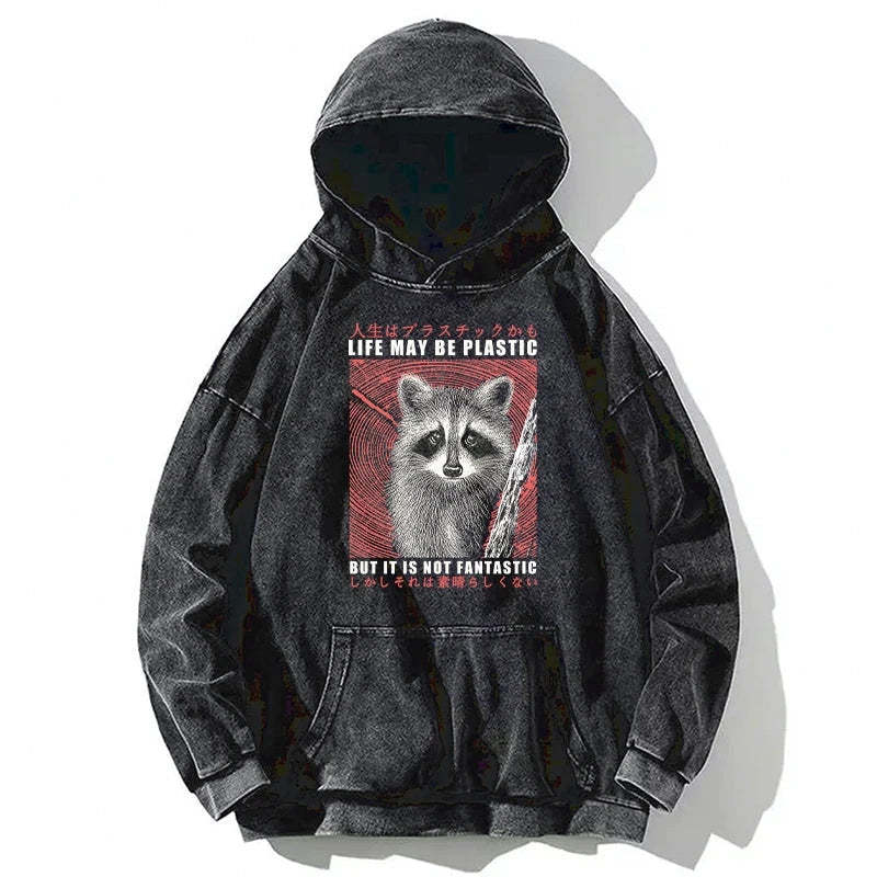 Tokyo-Tiger Life May Be Plastic But It Is Not Fantastic Washed Hoodie Sale
