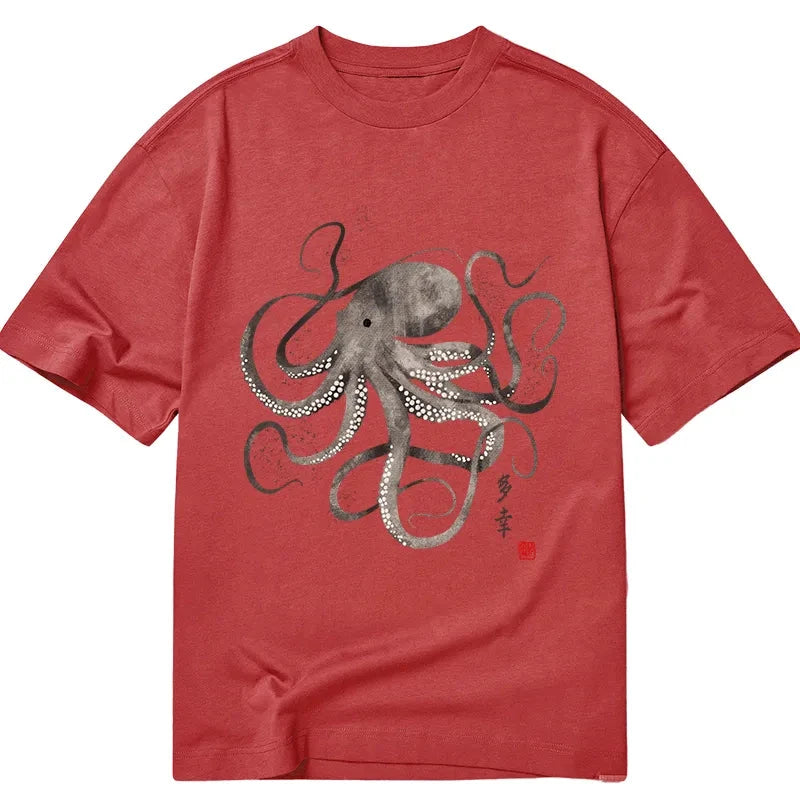 Tokyo-Tiger Octopus Japanese Calligraphy Classic T-Shirt
