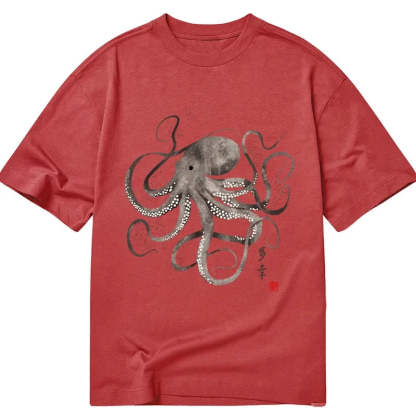 Tokyo-Tiger Octopus Japanese Calligraphy Classic T-Shirt