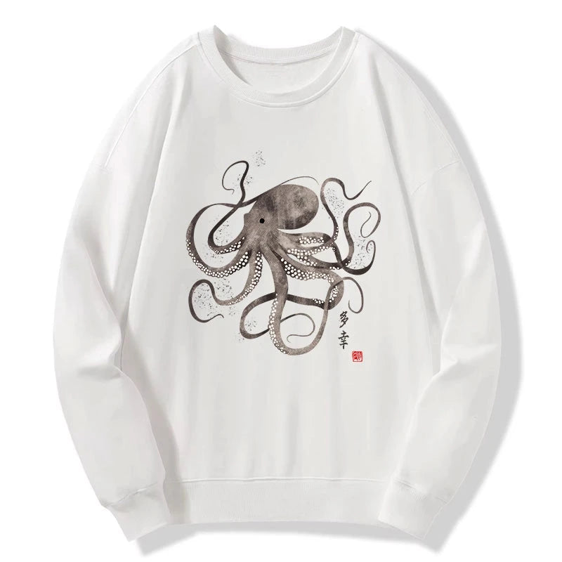 Tokyo-Tiger Octopus Japanese Calligraphy Sweatshirt